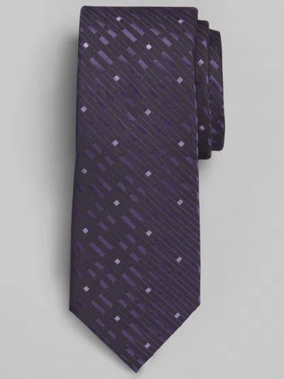 Egara Narrow Brick Block Tie Purple - Size: One Size