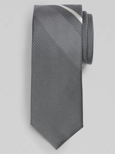 Egara Narrow Color Block Panel Tie Charcoal - Size: One Size