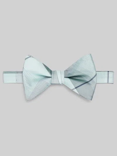 Egara Refined Plaid Pre-tied Bow Tie In Gray