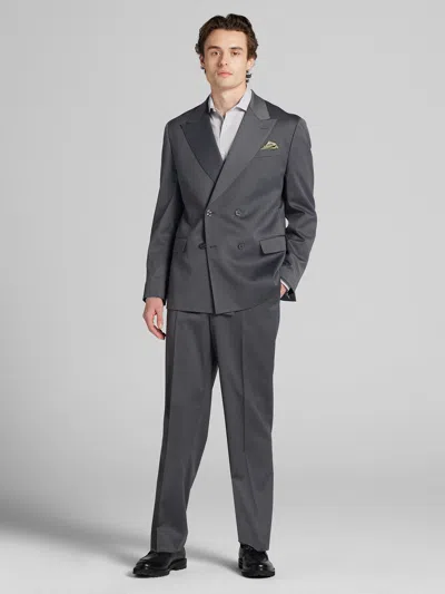 Egara Relaxed Fit Double-breasted Men's Suit In Gray