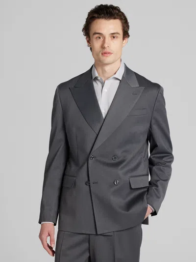 Egara Relaxed Fit Double Breasted Men's Suit Jacket In Gray