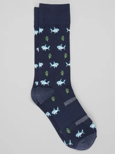 Egara Sharks Performance Dress Socks, 1-pair In Blue