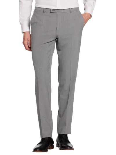 Egara Big & Tall Skinny Fit 2-way Stretch Men's Suit Pants In Gray