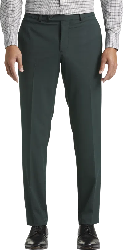 Egara Skinny Fit 2-way Stretch Men's Suit Pants Dark In Green