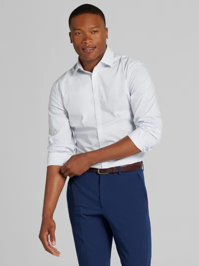 Egara Skinny Fit Floral Dress Shirt In White