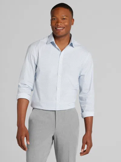 Egara Skinny Fit Floral Dress Shirt In Blue