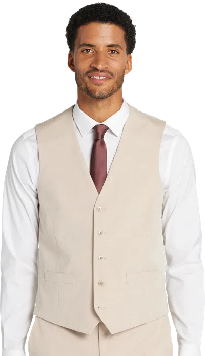 Egara Skinny Fit Men's Suit Vest In Brown
