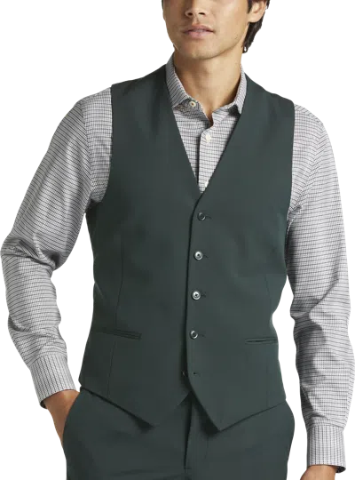 Egara Skinny Fit Men's Suit Vest Dark In Green