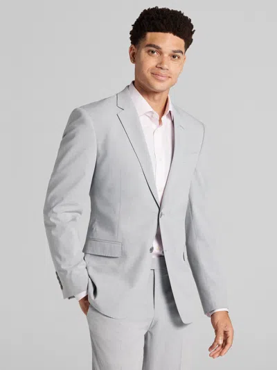 Egara Skinny Fit Notch Lapel Men's Suit Jacket In Gray