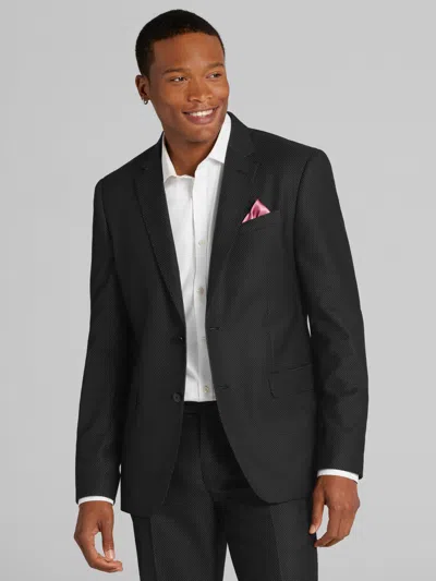 Egara Skinny Fit Polka Dot Men's Suit Jacket In Black