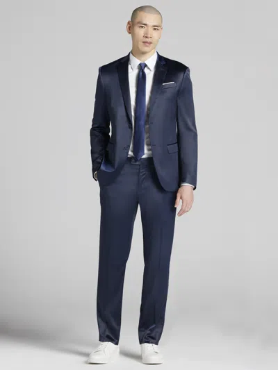 Egara Skinny Fit Shiny Men's Suit Jacket In Blue