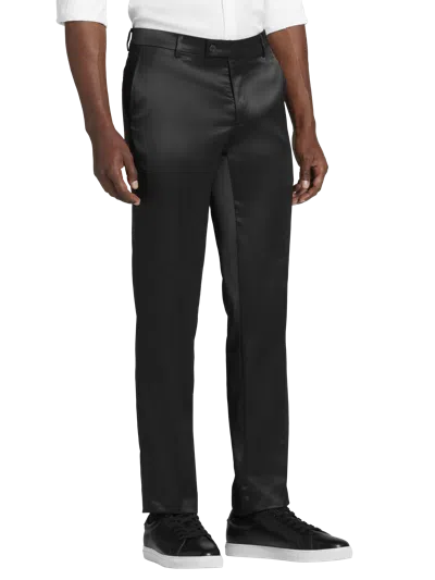 Egara Skinny Fit Shiny Men's Suit Pants In Black