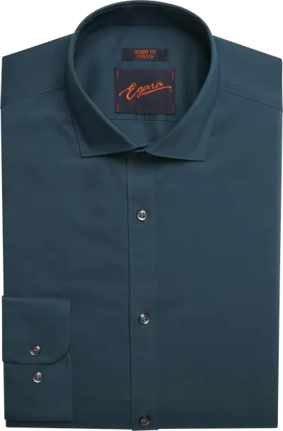 Egara Skinny Fit Solid Dress Shirt In Green