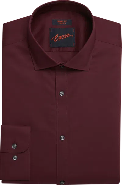 Egara Skinny Fit Solid Dress Shirt In Burgundy