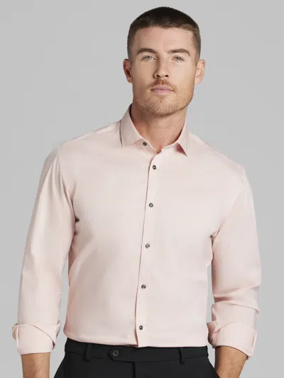 Egara Skinny Fit Solid Dress Shirt In Red