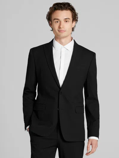 Egara Skinny Fit Stripe Men's Suit In Black