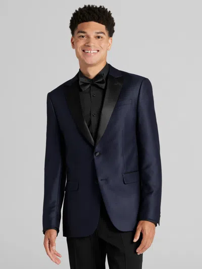 Egara Skinny Fit Tic Dinner Jacket In Blue