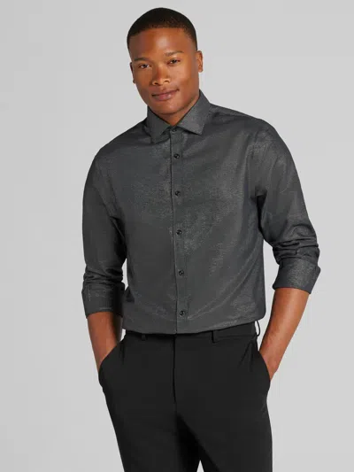 Egara Skinny Fit Twill Dress Shirt In Gray