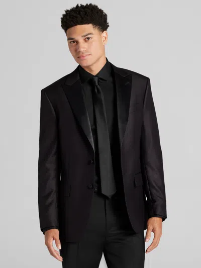 Egara Slim Fit Satin Lapel Dinner Jacket In Black