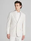 Egara Slim Fit Textured Solid Dinner Jacket In White