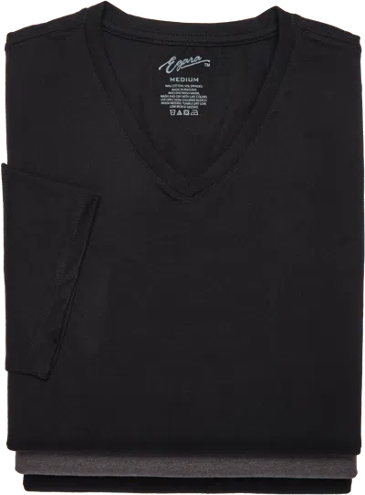 Egara Slim Fit V-neck T-shirt, 3-pack In Black