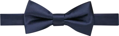 Egara Solid Formal Pre-tied Bow Tie Dark Navy - Size: One Size