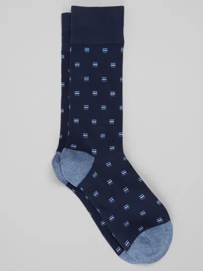 Egara Stacked Lines Dress Socks, 1-pair In Blue