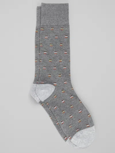 Egara Stacked Lines Dress Socks, 1-pair In Gray