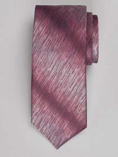 Egara Striation Tie Burgundy - Size: One Size In Pink