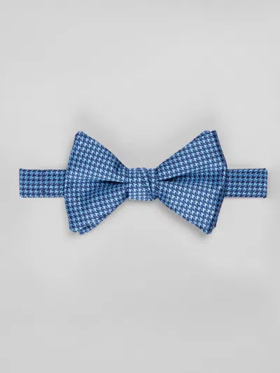 Egara Tonal Houndstooth Pre-tied Bow Tie In Metallic