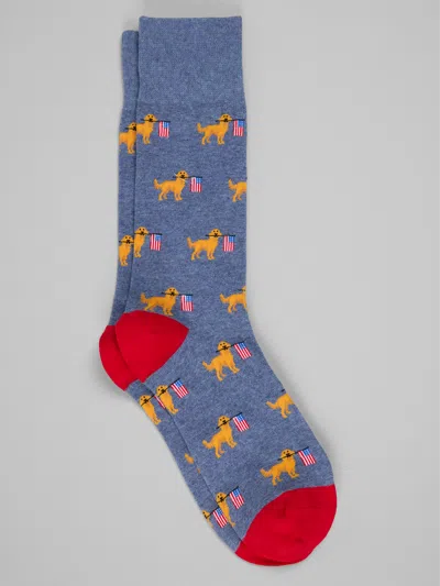 Egara Usa Dog Flag Socks, 1-pair In Blue