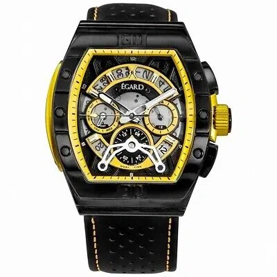 Pre-owned Egard Mens Patriot Racer Quartz Black Dial Watch - Wch-5075-f1h442