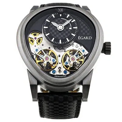 Pre-owned Egard Mens Quantus Carbon Beast Automatic Black Dial Watch - Wch-5065-i0h203