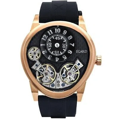 Pre-owned Egard Mens Quantus V3 Rose Manual Wind Brown Dial Watch - Wch-5072-m-ros