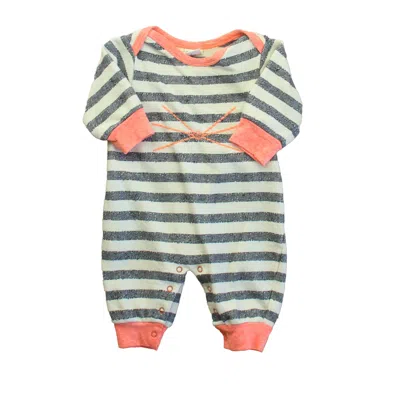 Pre-owned Egg Kids' Boys Ivory Black Coral Long Sleeve Outfit In White
