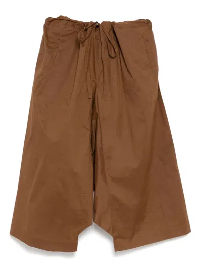 Egg Cotton Trousers In Brown