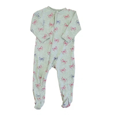 Pre-owned Egg Kids' Girls Gray Bows Long Sleeve Outfit In Grey