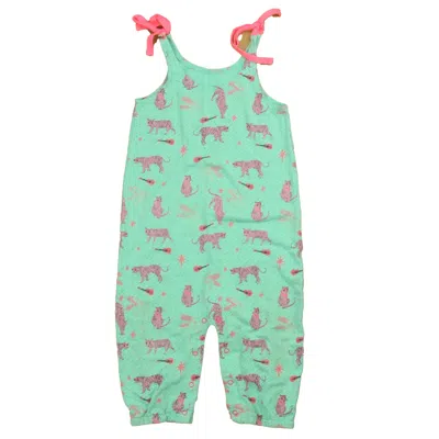Pre-owned Egg Kids' Girls Turquoise Pink Romper In Blue