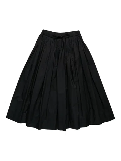 Egg Poppy Oxford Cotton Skirt In Black