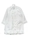 Egg Ruffled-hem Top In White
