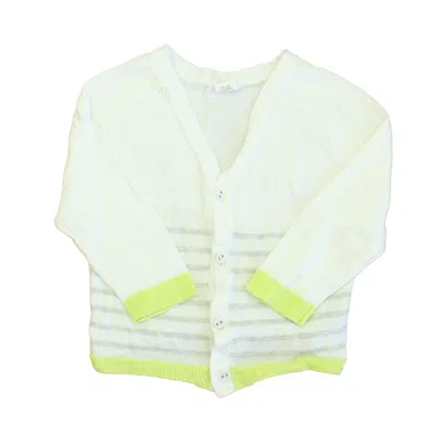 Egg Kids' Unisex White Gray Yellow Cardigan