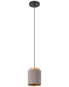Eglo Albariza 1 Light Mini Pendant With Black Finish, Cappucino & Gold Shade With Wood Accent