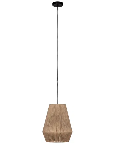 Eglo Alderney 1 Light Pendant With Black Finish & Brown Textile Thread Shade