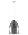 Eglo Alobrase 1 Light Pendant With Matte Black Finish & Metallic Smoked Glass Shade