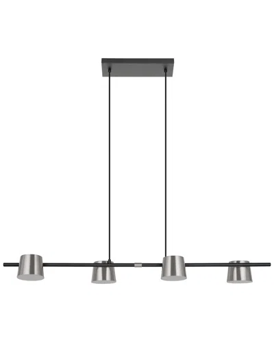Eglo Altamira 4 Light Linear Pendant With Black Finish & Matte Nickel Metal Shades