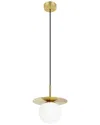 Eglo Arenales 1 Light Mini Penant With Brushed Brass Finish & White Opal Glass Shade