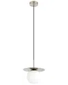 Eglo Arenales 1 Light Mini Pendant With Matte Nickel Finish & White Glass Shade