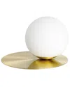 Eglo Arenales 1 Light Table Lamp With Brushed Brass Finish & White Opal Glass Shade