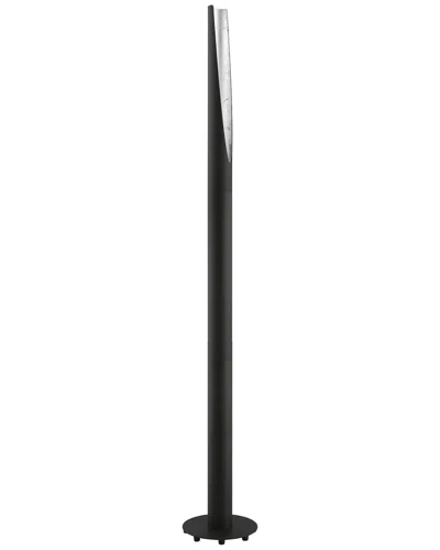 Eglo Barbotto 1 Light Floor Lamp With Matte Black & Silver Finish