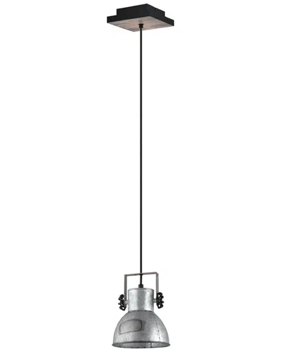Eglo Barnstaple 1 Light Pendant With Distressed Zinc & Black Finish